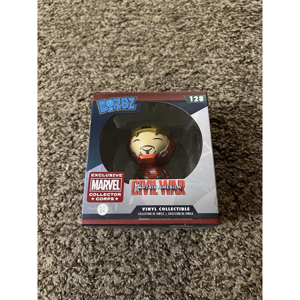 Funko Dorbz Marvel Civil War Iron Man Unmasked #128 Collector Corps Exclusive